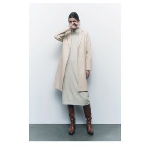 Zara Lapel Coat in Ecru